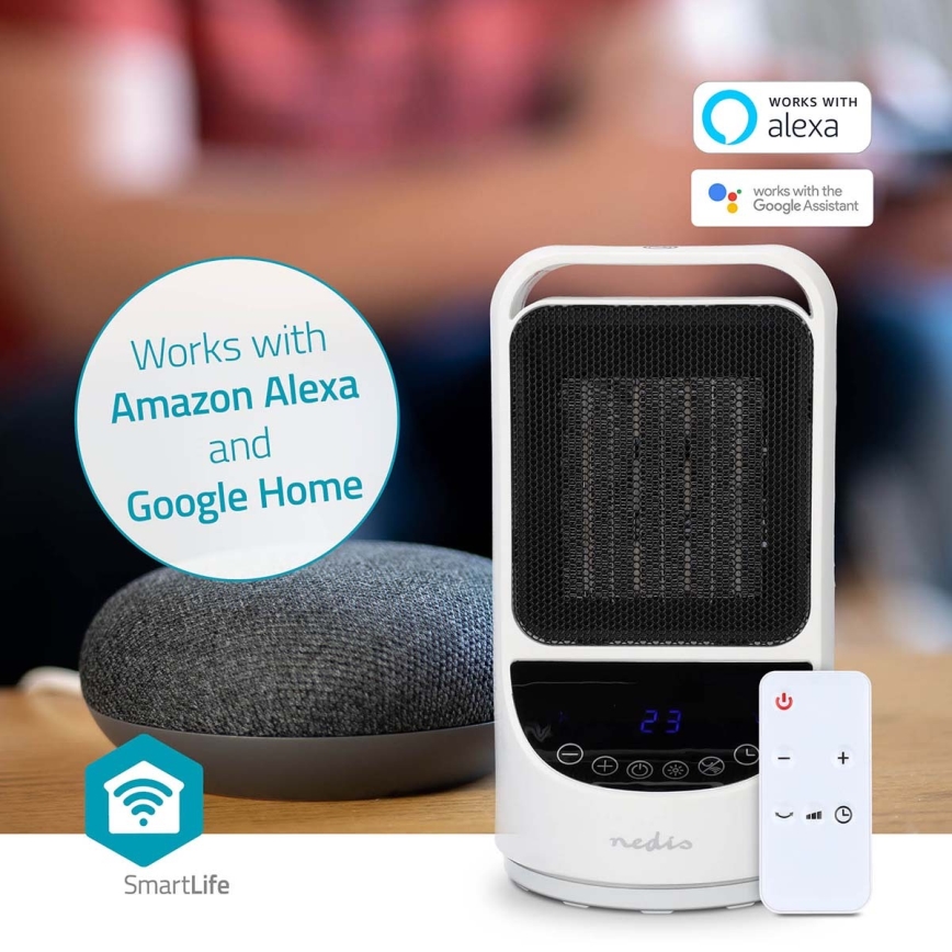 Wentylator z Grzejnik ceramiczny Smartlife 1000/1500W/230V Wi-Fi Tuya + pilot zdalnego sterowania