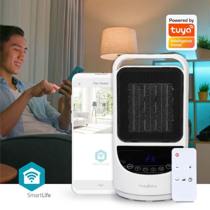 Wentylator z Grzejnik ceramiczny Smartlife 1000/1500W/230V Wi-Fi Tuya + pilot zdalnego sterowania