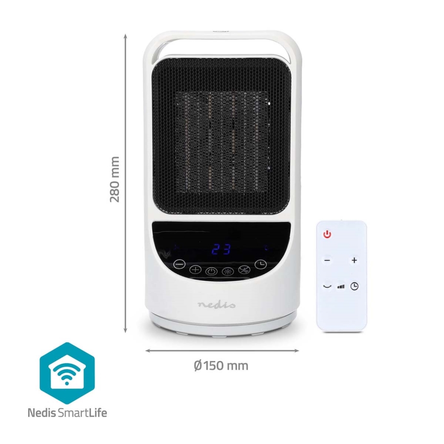 Wentylator z Grzejnik ceramiczny Smartlife 1000/1500W/230V Wi-Fi Tuya + pilot zdalnego sterowania