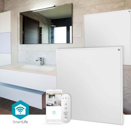 Panel grzewczy na podczerwień 350W/230V 59,8x62 cm IP44 Wi-Fi Tuya + zdalne sterowanie