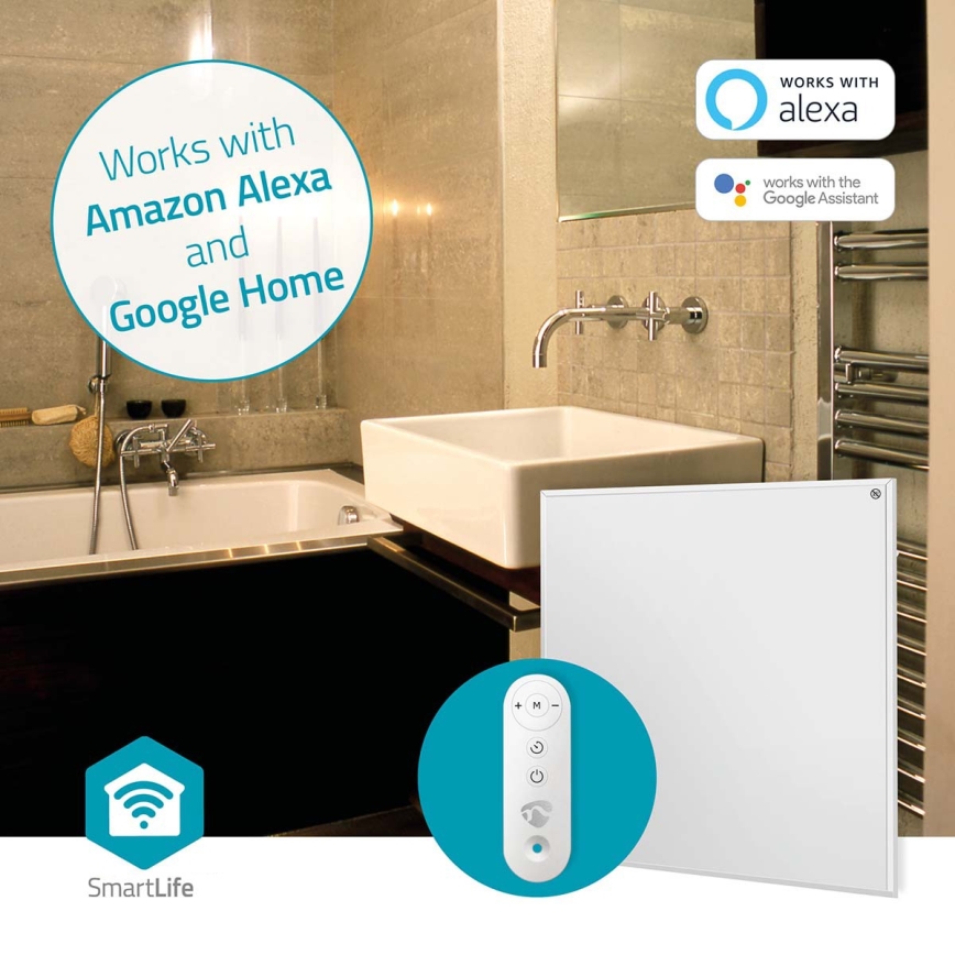 Panel grzewczy na podczerwień 350W/230V 59,8x62 cm IP44 Wi-Fi Tuya + zdalne sterowanie