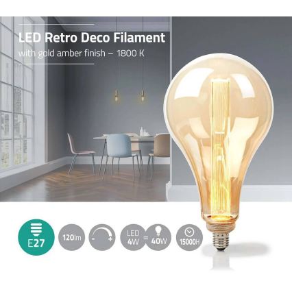 Żarówka LED ściemnialna FILAMENT PS165 E27/3,5W/230V 1800K