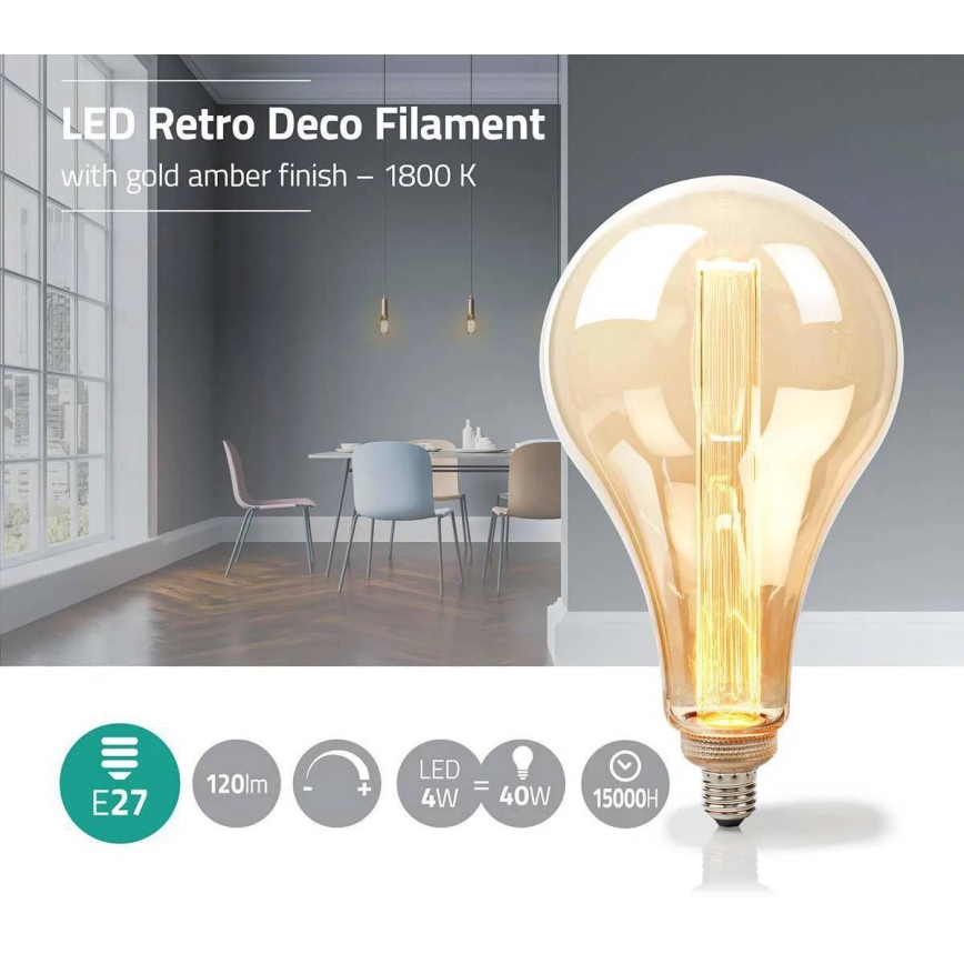 Żarówka LED ściemnialna FILAMENT PS165 E27/3,5W/230V 1800K