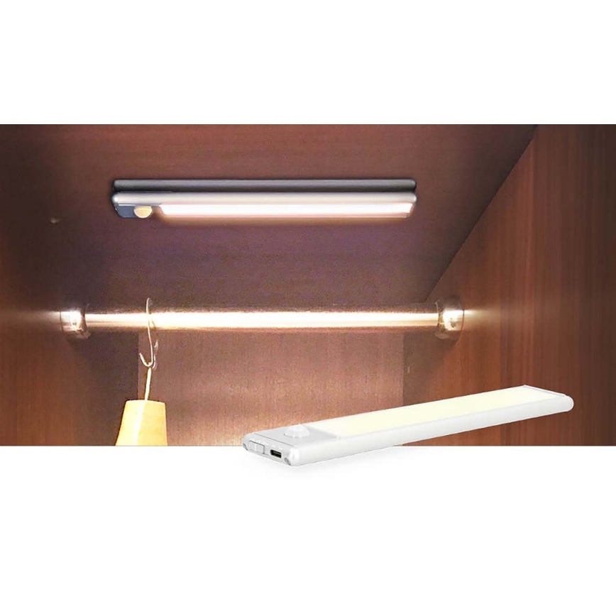 LED Akumulatorowe magnetyczne oświetlenie szafki z czujnikiem ruchu LED/1W/1100 mAh 3000K