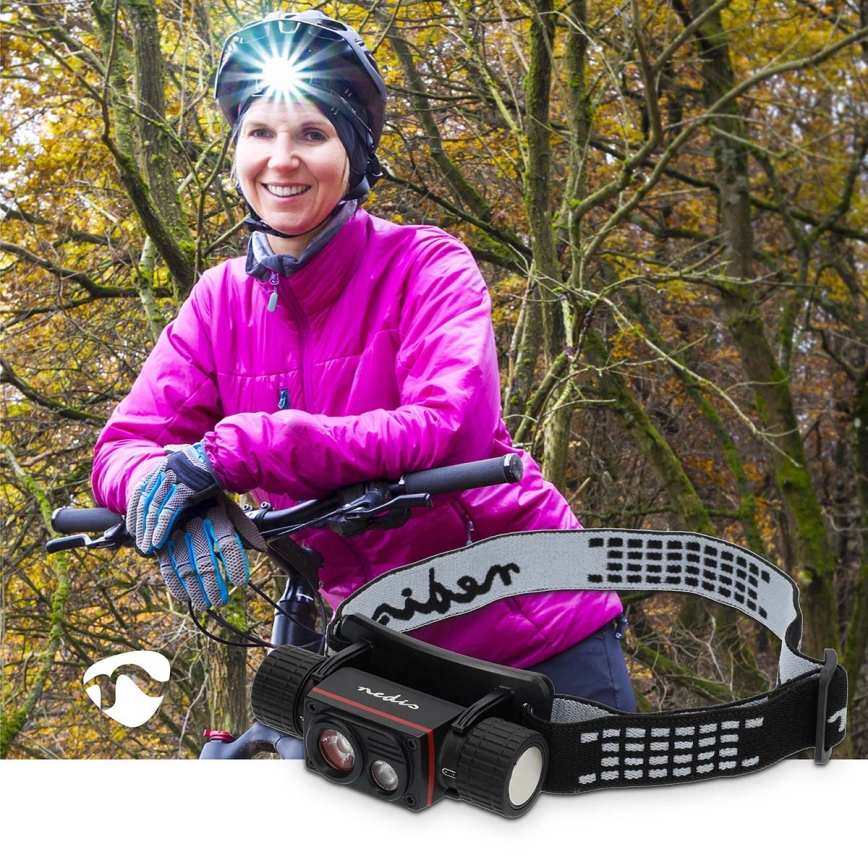 Ładowalna aluminiowa czołówka z regulacją jasności LED/10W/5V 2200 mAh IPX8 czarna