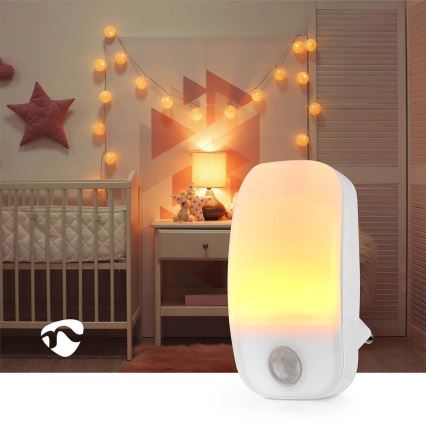 LED Laorientacyjna do kontaktu z czujnikiem ruchu i zmierzchu LED/0,55W/230V biały