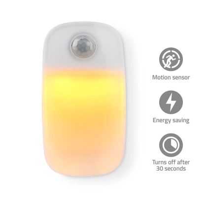 LED Laorientacyjna do kontaktu z czujnikiem ruchu i zmierzchu LED/0,55W/230V biały