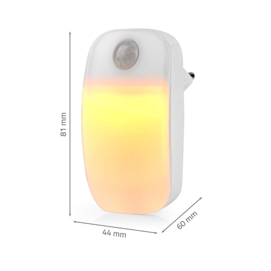 LED Laorientacyjna do kontaktu z czujnikiem ruchu i zmierzchu LED/0,55W/230V biały