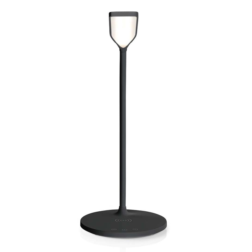 LED Ściemnialna dotykowy flexibilní Lampa stołowa z 15W bezprzewodowym ładowaniem Qi LED/5,5W/230V 2700-6500K czarny