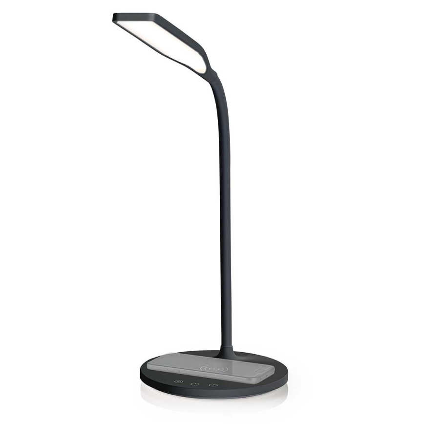LED Ściemnialna dotykowy flexibilní Lampa stołowa z 15W bezprzewodowym ładowaniem Qi LED/5,5W/230V 2700-6500K czarny