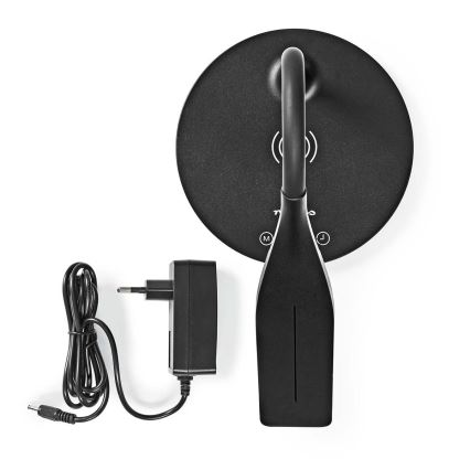 LED Ściemnialna dotykowy flexibilní Lampa stołowa z 15W bezprzewodowym ładowaniem Qi LED/5,5W/230V 2700-6500K czarny