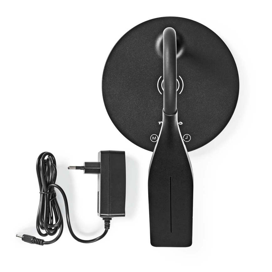 LED Ściemnialna dotykowy flexibilní Lampa stołowa z 15W bezprzewodowym ładowaniem Qi LED/5,5W/230V 2700-6500K czarny