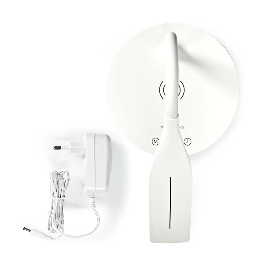 LED Ściemnialna dotykowy flexibilní Lampa stołowa z 15W bezprzewodowym ładowaniem Qi LED/5,5W/230V 2700-6500K biały