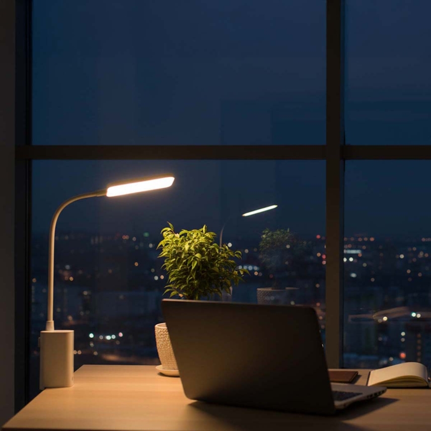 LED ściemnialna ładowalna dotykowa elastyczna lampka biurkowa z klipsem LED/5W/1200 mAh biała