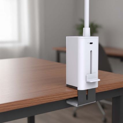 LED ściemnialna ładowalna dotykowa elastyczna lampka biurkowa z klipsem LED/5W/1200 mAh biała