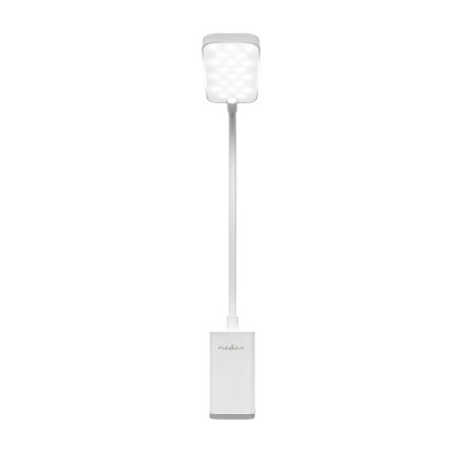 LED ściemnialna ładowalna dotykowa elastyczna lampka biurkowa z klipsem LED/5W/1200 mAh biała
