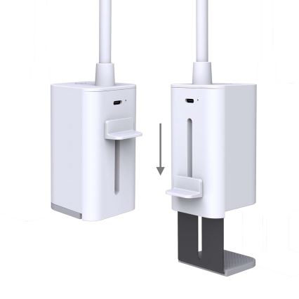 LED ściemnialna ładowalna dotykowa elastyczna lampka biurkowa z klipsem LED/5W/1200 mAh biała