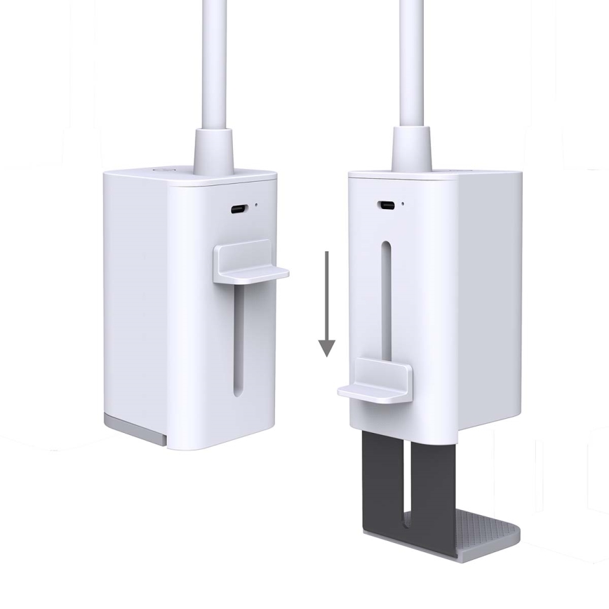 LED ściemnialna ładowalna dotykowa elastyczna lampka biurkowa z klipsem LED/5W/1200 mAh biała