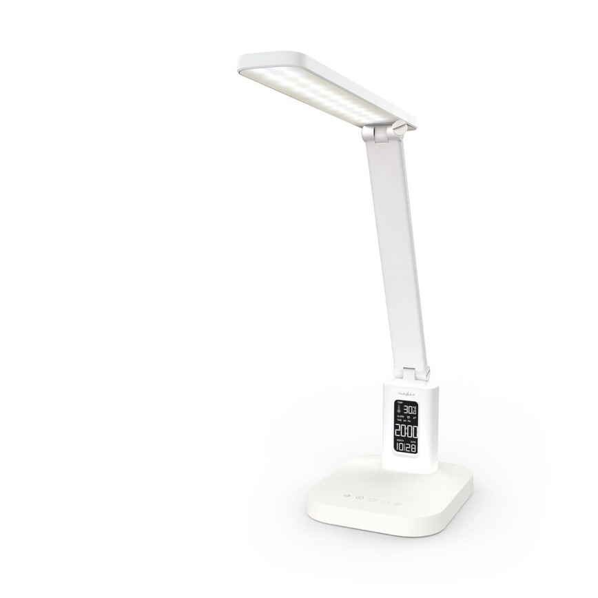 LED ściemnialna ładowalna dotykowa lampka biurkowa z wyświetlaczem LED/7,5W/1200 mAh 3000/4000/5700K CRI 90 biała