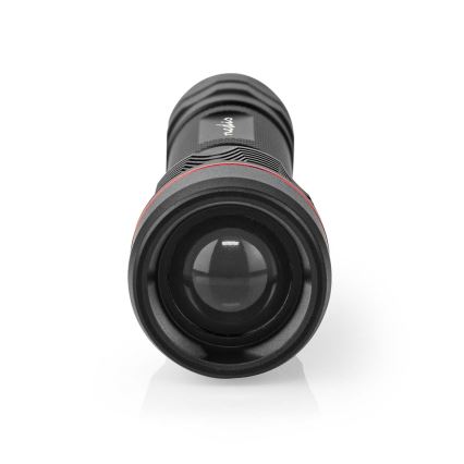 Aluminiowa ładowalna latarka LED z regulacją jasności, 10W/5V, 2200 mAh, IPX7, czarna