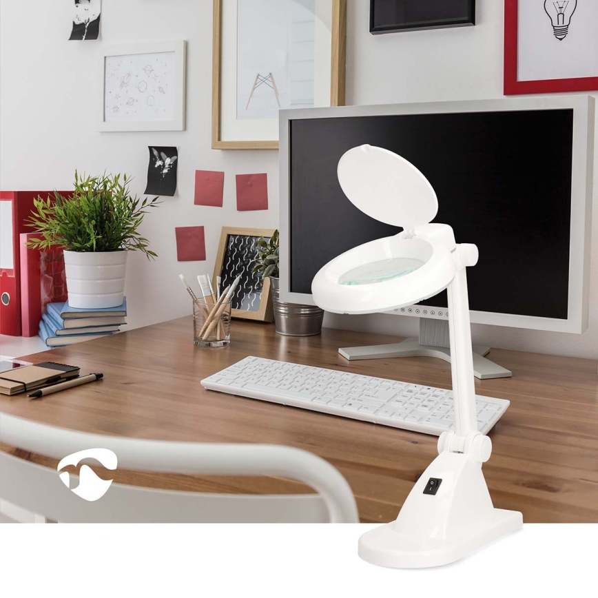 Lampka biurkowa z lupą LED/6W/230V biała