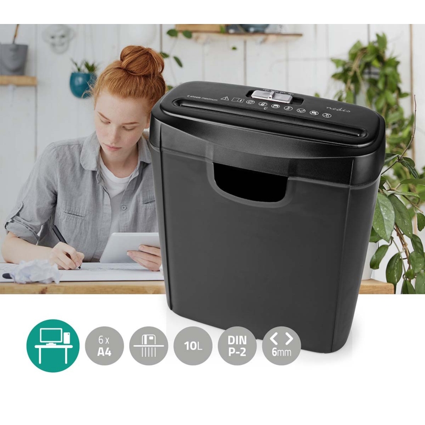 Niszczarka do papieru A4, pojemność 10 l, 230V, czarna