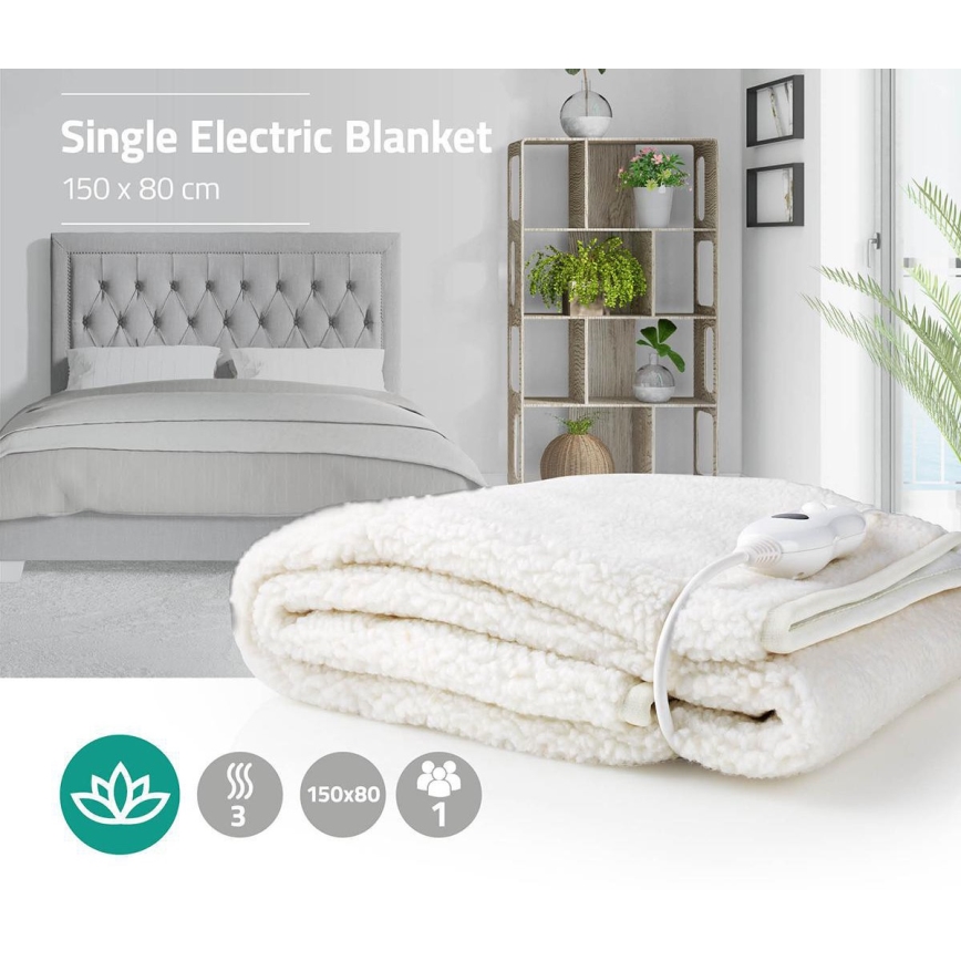 Elektryczny koc podgrzewany 60W/230V 150x80 cm wełniany