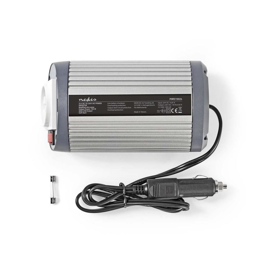 Przetwornica napięcia 150W/24/230V + USB