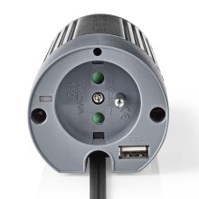 Nedis - Przetwornica napięcia 100W/12/230V + USB