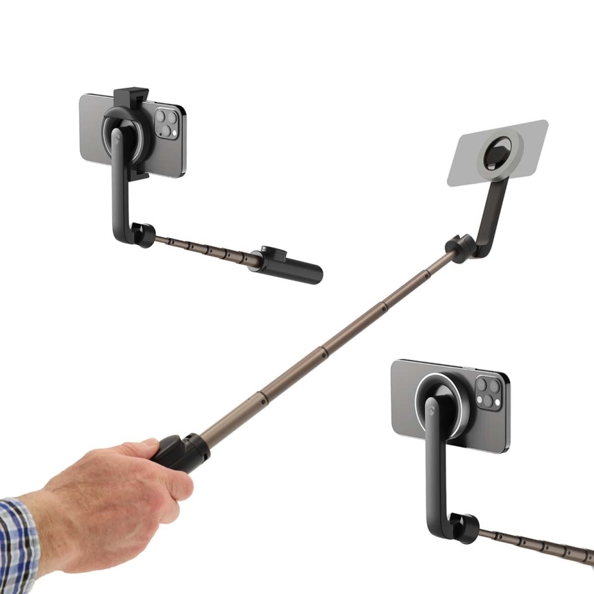Magnetyczny składany kijek do selfie 2w1 ze stojakiem + pilot zdalnego sterowania