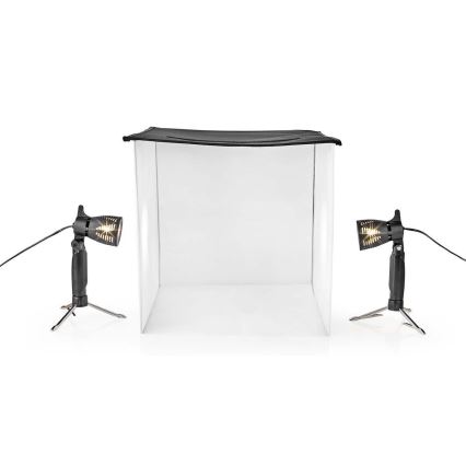 LED Przenośne studio fotograficzne 2×GU10/5W/230V