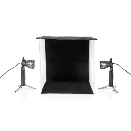 LED Przenośne studio fotograficzne 2×GU10/5W/230V