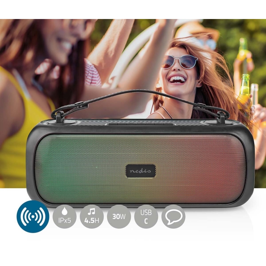 Głośnik LED RGB z ładowaniem 45W/3000 mAh IPX5