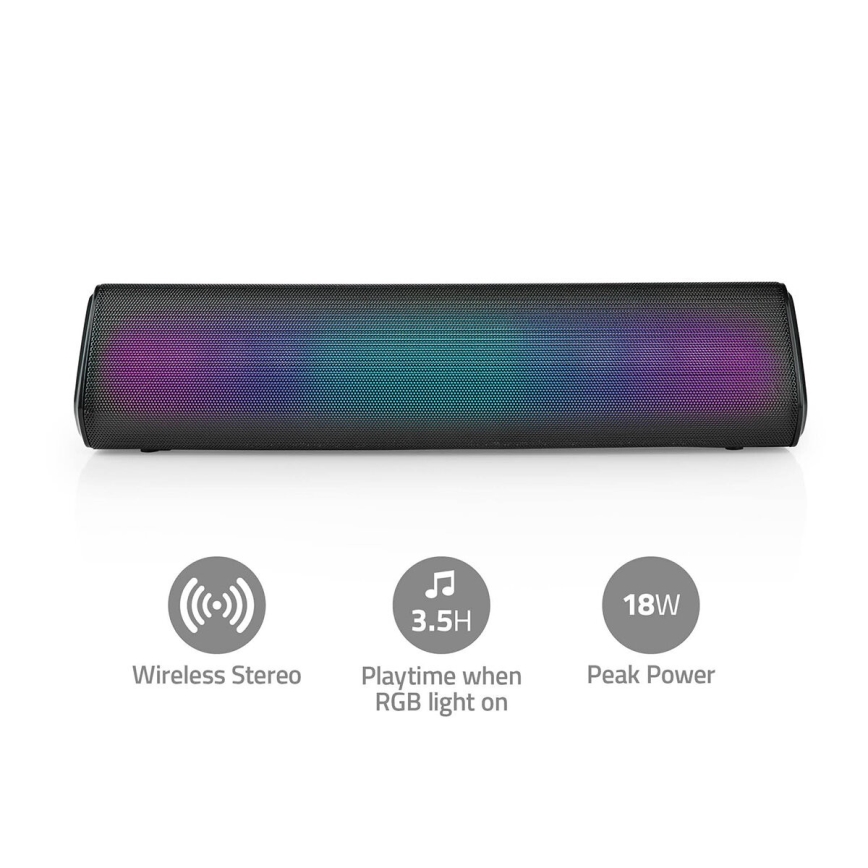 Głośnik akumulatorowy LED RGB 18W/1200 mAh