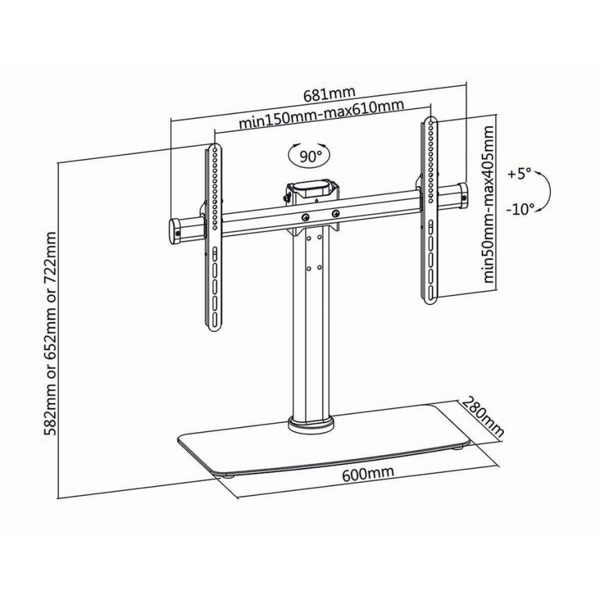Uchwyt Full Motion do TV 32-65 cali/3 poziomy wysokości