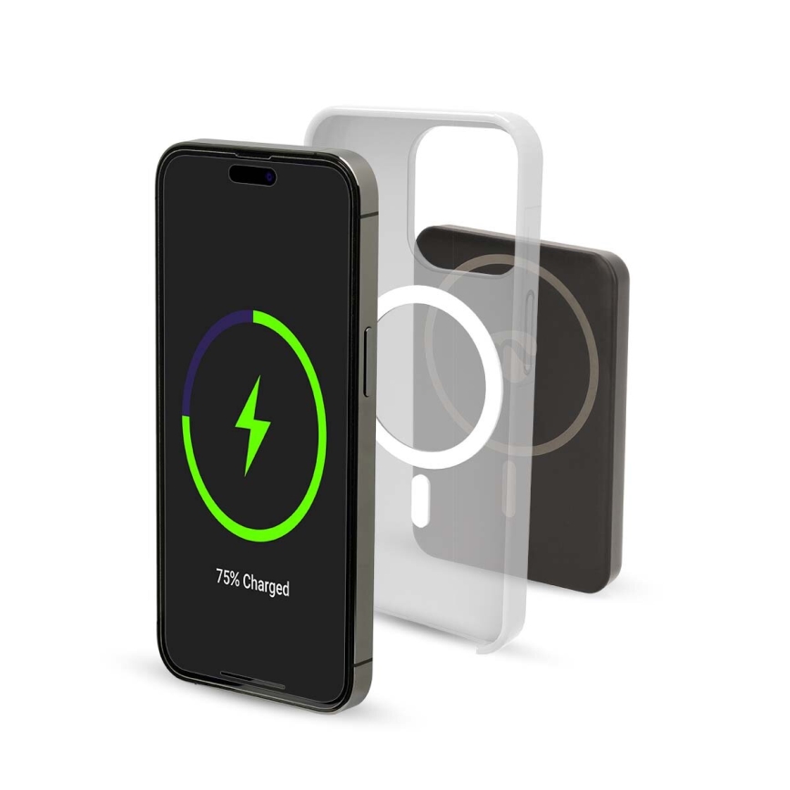 Power Bank 2w1 magnetyczny z ładowaniem bezprzewodowym MagSafe 5000 mAh czarny