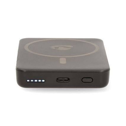 Power Bank 2w1 magnetyczny z ładowaniem bezprzewodowym MagSafe 5000 mAh czarny