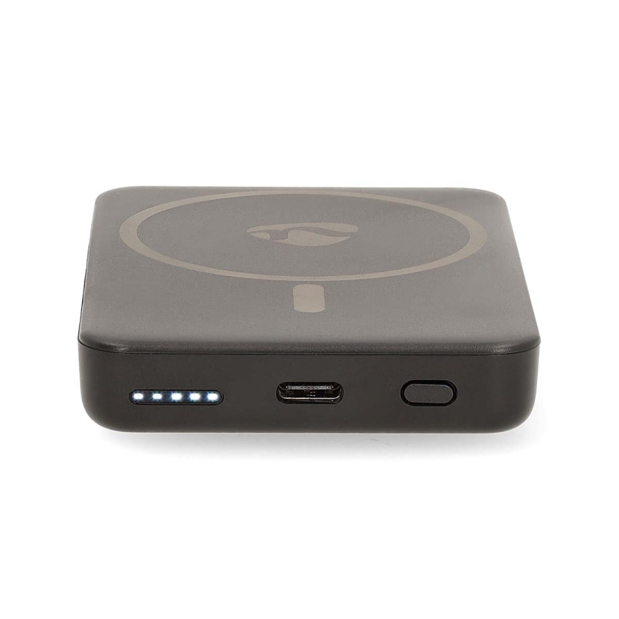 Power Bank 2w1 magnetyczny z ładowaniem bezprzewodowym MagSafe 5000 mAh czarny