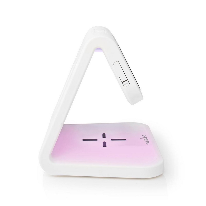 LED RGB Budzik z ładowaniem bezprzewodowym LED/10W/5V biały