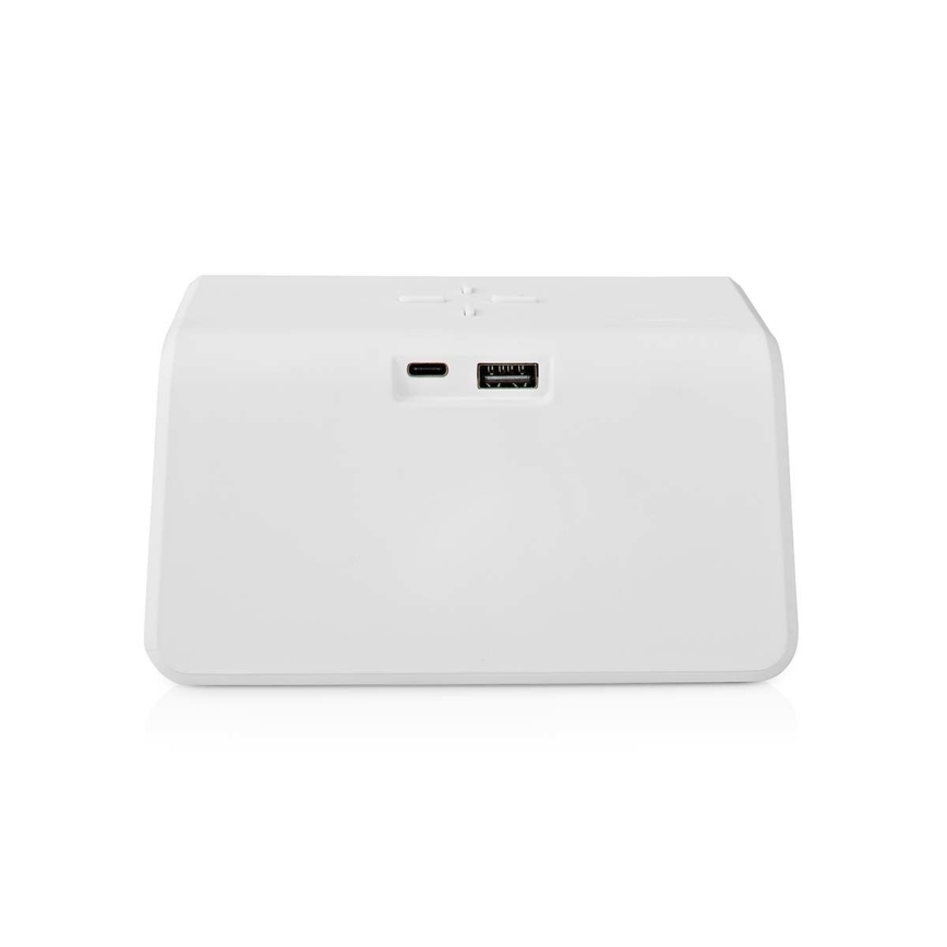 Budzik z wyświetlaczem LCD i bezprzewodową ładowarką 15W/230V 1x CR2032 biały