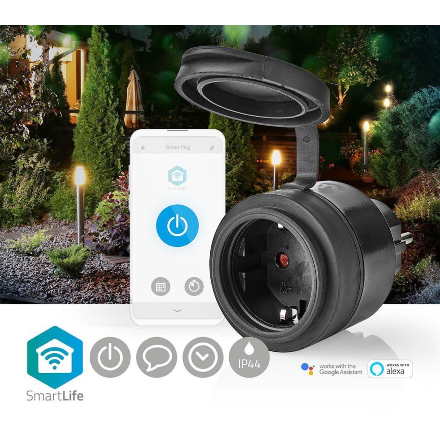 Inteligentne gniazdko 3680W/230V/Schuko Typ F/16A Wi-Fi IP44 czarne