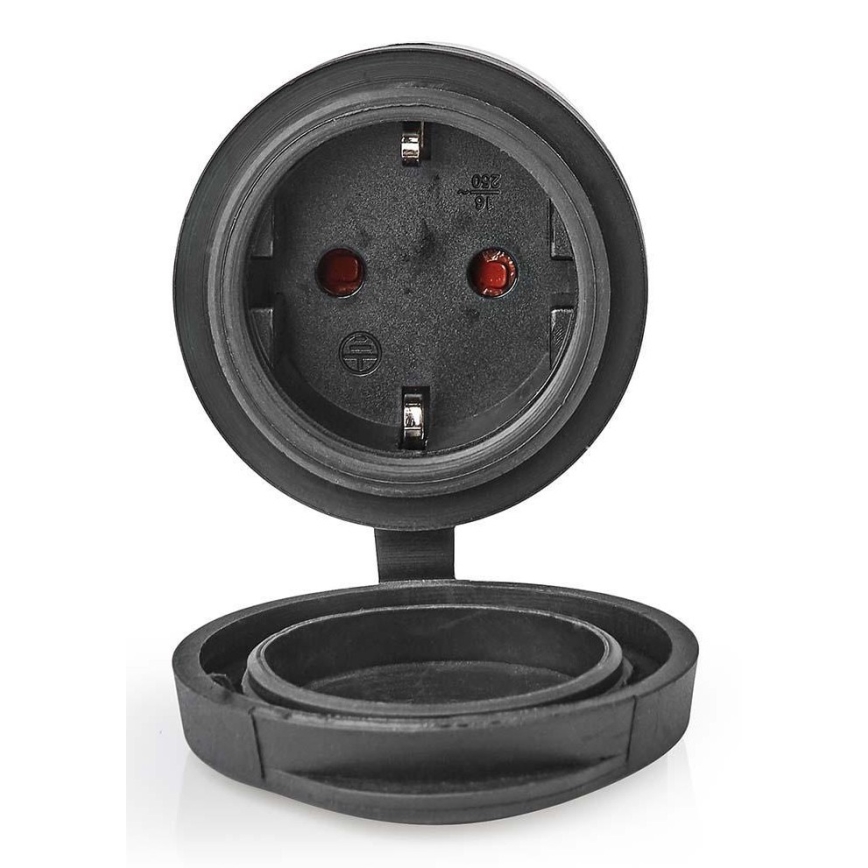 Inteligentne gniazdko 3680W/230V/Schuko Typ F/16A Wi-Fi IP44 czarne