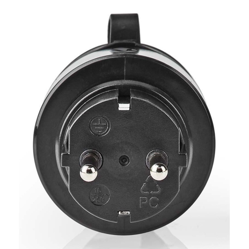 Inteligentne gniazdko 3680W/230V/Schuko Typ F/16A Wi-Fi IP44 czarne