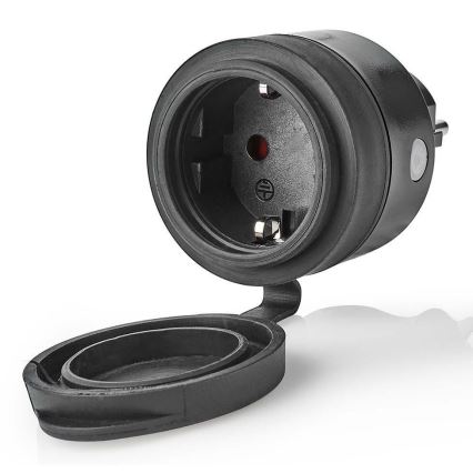 Inteligentne gniazdko 3680W/230V/Schuko Typ F/16A Wi-Fi IP44 czarne