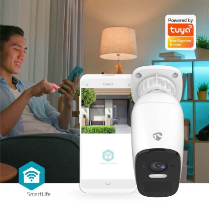 Smart zewnętrzny ładowalny kamera z czujnikiem SmartLife 4MP Quad HD 1440p 5V/5200mAh Wi-Fi Tuya IP66