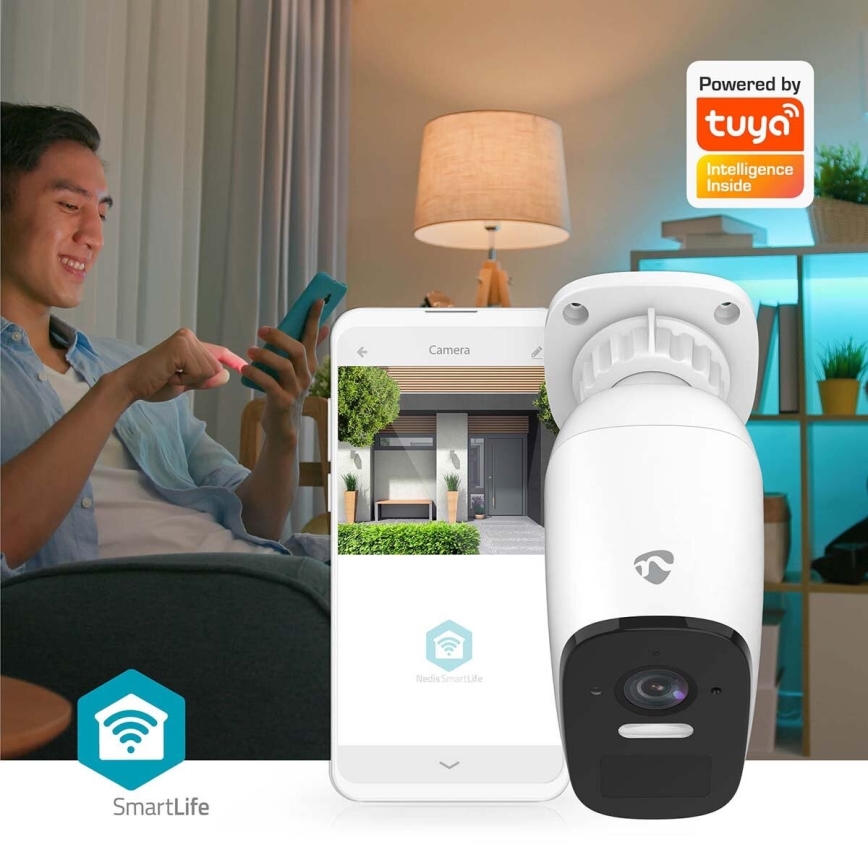 Smart zewnętrzny ładowalny kamera z czujnikiem SmartLife 4MP Quad HD 1440p 5V/5200mAh Wi-Fi Tuya IP66