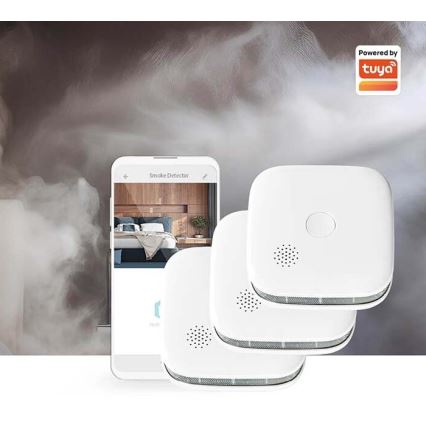 ZESTAW 3x Czujnik dymu SmartLife 3V/1xCR123A Wi-Fi Tuya