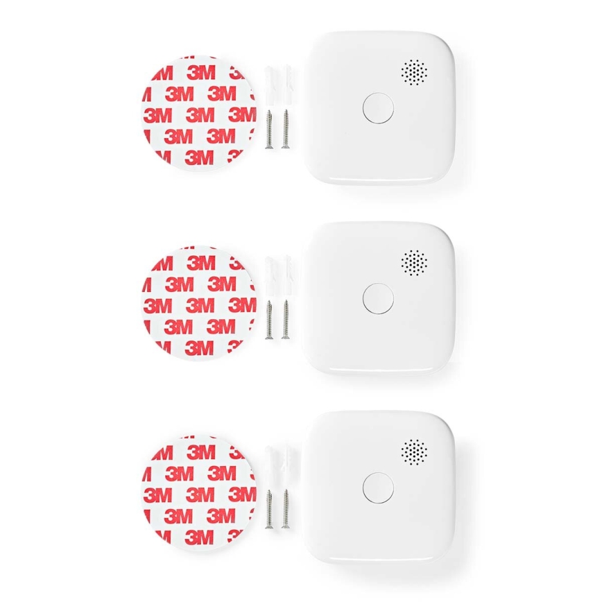 ZESTAW 3x Czujnik dymu SmartLife 3V/1xCR123A Wi-Fi Tuya