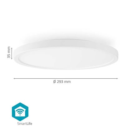 Ściemnialna lampa sufitowa RGBW SmartLife LED/18W/230V 2700-6500K Wi-Fi Tuya