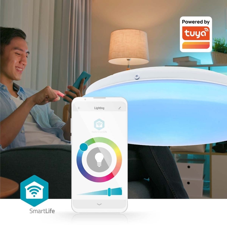 LED RGBW Plafon łazienkowy ściemnialny SmartLife LED/18W/230V 2700-6500K IP44 Wi-Fi Tuya